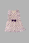 Girls Purple Floral Ruffle Dress with Bow