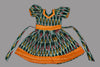 Girls Green & Mustard Ikkat frock