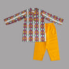 Boys Vibrant Geometric Print Kurta Pajama Set