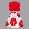 Girls Red Ruffle Top & Floral Skirt Set