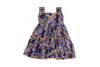Girls Navy Blue Floral Tiered Dress with Sequin Details