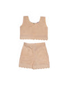 Girls Beige Scallop-Edged Co-Ord Set