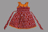 Girls Maroon & Mustard Ikkat Frock
