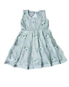 Girls Embroidery Blue Blossom Dress