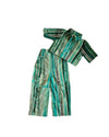 Girls Teal Stripe Elegance Co-ord set