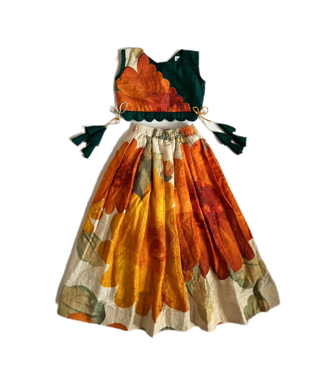 Girls Floral Fiesta Lehenga Set