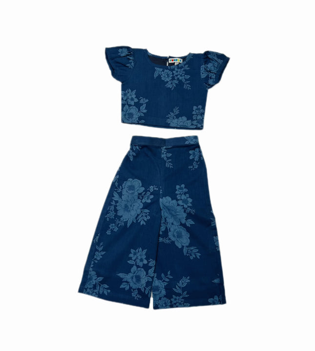 Girls Denim Bloom Co-ord Set