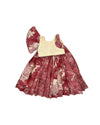 Girls Maroon Floral Handblock Cotton Lehenga Set